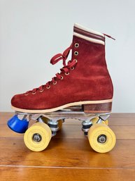 Vintage Oberhamer Suede Roller Skates - Size 6