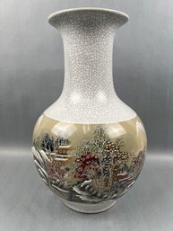 Vintage Extra Large Chinese Porcelain Controlled Crazing Vase.