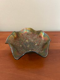 Vintage Carnival Glass Ruffle Dish