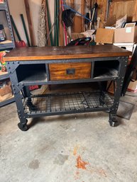 Work Bench On Locking Rolling Wheels