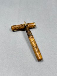 Vintage Waterman Olive Ripple Fountain Pen