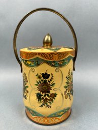 Vintage Murray Allen Regal Crown Confections Covered Tin With Handle.