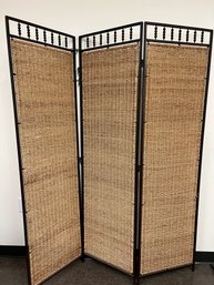 Jute Wood Bead And Metal Privacy Screen