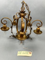 1920s 30s Hanging Lamp Leaf Motif.