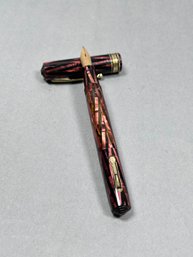 Waterman Ink-Vue Fountain Pen, Likely From The 1930s, Featuring A Distinctive 'Copper Ray'