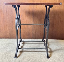 Vintage Industrial Cast Iron Base Table