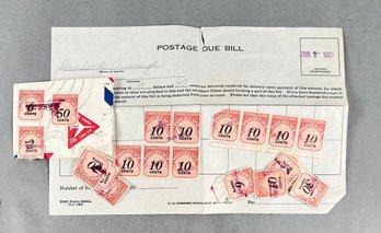 Postage Due And Vintage Canceled Stamps