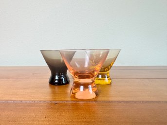 Set Of 3 Multi-Colored Cocktail Glasses