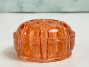 Vintage Pink Glass Flower Frog