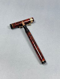 Vintage Diamond Medal Pen Co. Orange Marbled Fountain Pen - 14k Nib