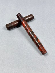 Vintage The Autofiller Pen Co. Orange & Black Mottled Fountain Pen - No Nib