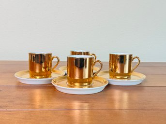 Set Of 4 Neiman Marcus Demitasse Cups And Saucers