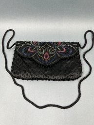 Hato Hasi Black Beaded Bag.