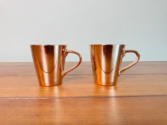 Pair Of Starbucks Copper Tone 3oz Espresso Mugs