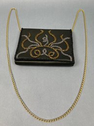 Regale Crossbody Beaded Clutch With Mirror And Case.