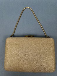 EL Gold Clutch With Chain Rope Handle.