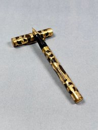 Vintage U.S. Fountain Pen Company 18k Gold Filled Filagree Overlay Fountain Pen - 14k Nib