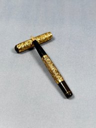 Vintage Gold Filled Embossed Overlay Fountain Pen - 14k Nib