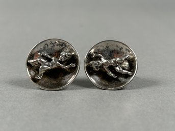Sterling Clip Cherub Earrings