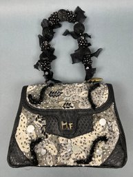 Mary Frances Black And White With Large Handle.