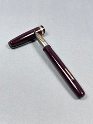 Vintage Moore Pen Co. FingerTip Maroon Fountain Pen - 14k Nib