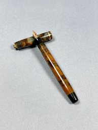 Vintage Parker Ring Top Brown/green Fountain Pen - Lucky Curve Nib