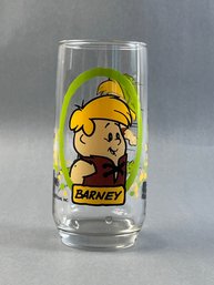 Barney Flintstone Kids Collector Drinking Glass-1986