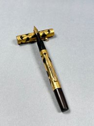 Vintage Watermans Gold Filled Filigree Overlay Fountain Pen