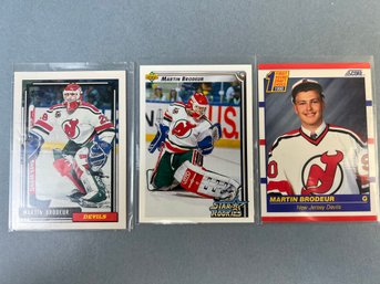 3 Martin Brodeur Rookie Cards.