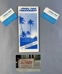 Ephemera Of Pan Am Schedules 1990, Luggage Tags And Photo