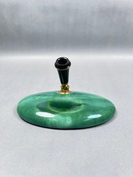 Vintage Parker Duofold Fountain Pen Green Ceramic Desk Base
