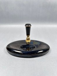 Vintage Parker Duofold Fountain Pen Black Ceramic Desk Base