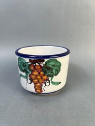 Vintage Hand Painted Italian Stoneware Coffee Cup.