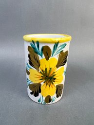 Vintage Hand Painted Stoneware Tumbler.