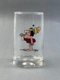 BC Ice Age Collector Drinking Glass -1981 Lady Caveman