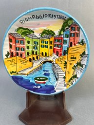 Vintage Hand Painted Riomaggior Resterre Italian Plate.