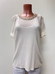 Chanel Short Sleeve Blouse Sz 48