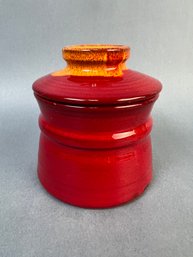 Vintage Pacific Stoneware Company Covered Container.