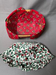 Longaberger Basket With 2 Christmas Liners.