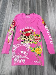 Ed Hardy Pink T Shirt -S