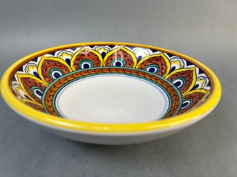 Vintage Hand Painted Stoneware Italian Bowl.