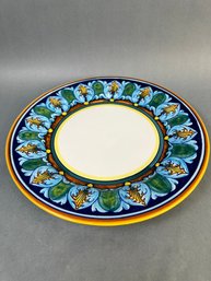 Dip A Mano Ceramiche D'Arte  Stoneware Hand Painted Italian Plate.