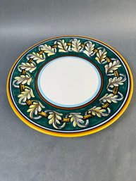 Vintage Stoneware Hand Painted Italian Plate.