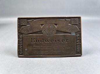 Vintage Anheuser Busch Belt Buckle Budweiser Beer