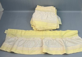 8 Yellow And Taupe Small Curtains