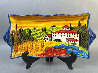 Ceramics Pep Bizarre Castellina Hand Painted Italian Serving Tray