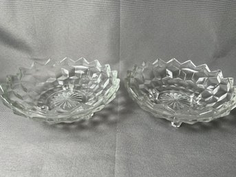 2 Fostoria American Footed Candy Dishes.