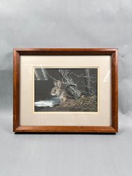 Original Pastel Rabbit Painting - Signed 1983 Becky Johnson