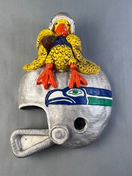 Vintage Hand Painted Seahawk Helmet 1976