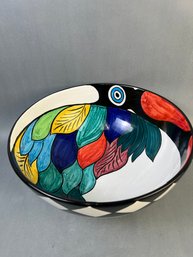 Grazia Deruta Made For Vanderbilt Large Mixing Bowl Made In Italy With Parrot